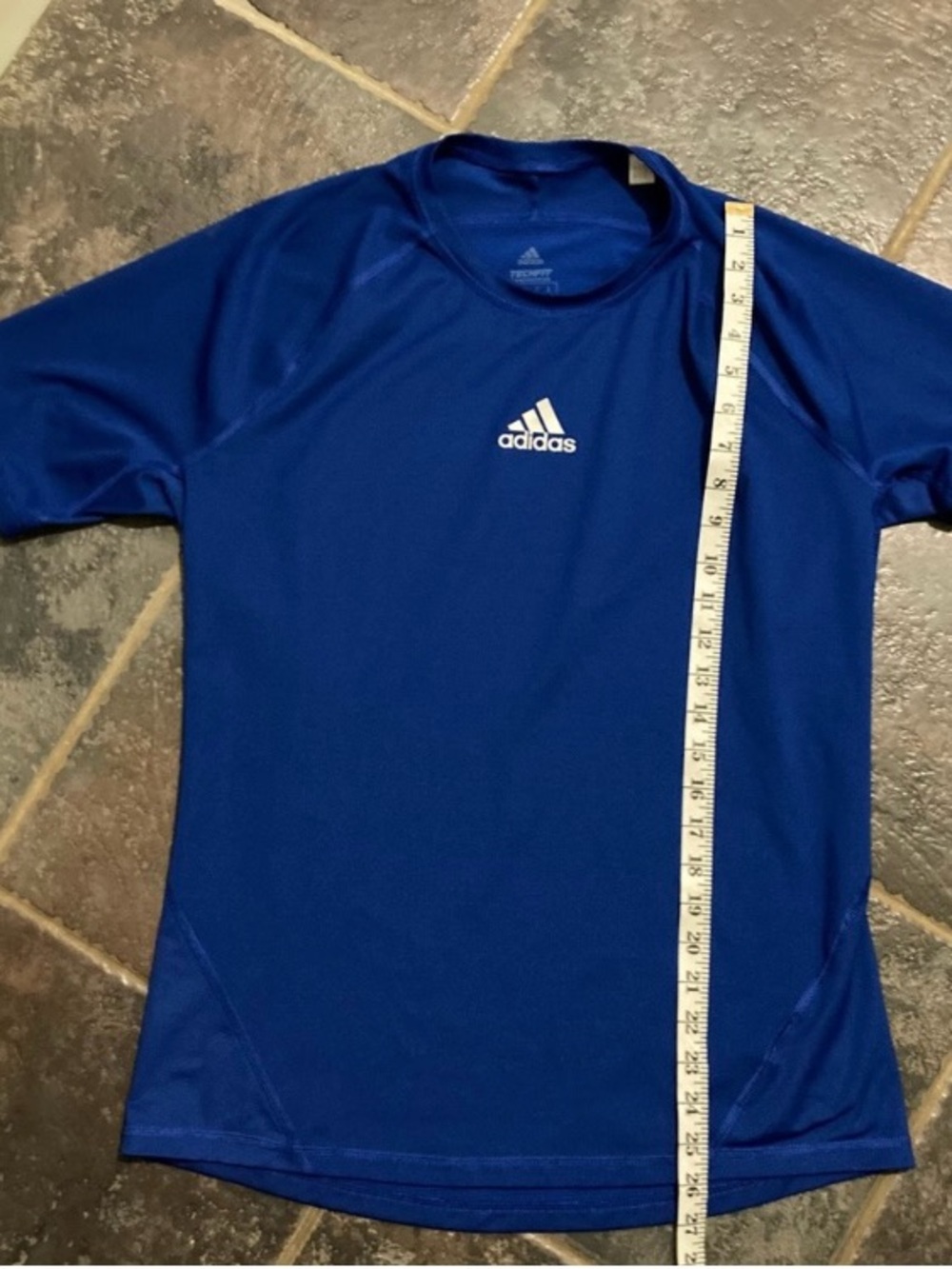 adidas Blue Performance Short-Sleeve Compression Training Shirt Size XL - Picture 3 of 8